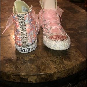 bedazzled white converse